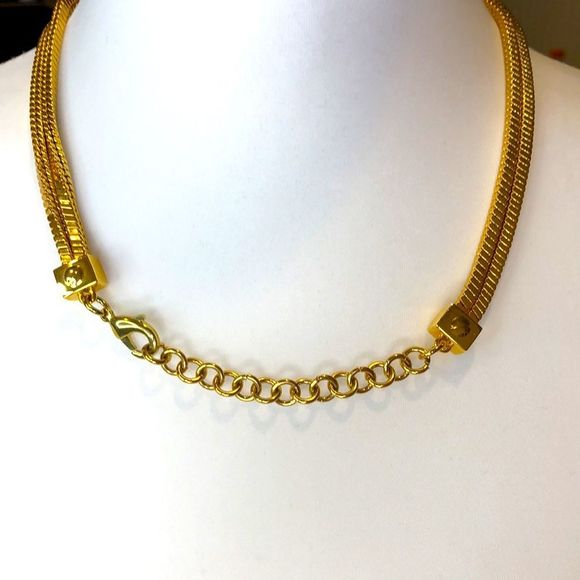 VINCE CAMUTO Black Leather Pendant On Double Square Rope Chain with Extension - Picture 5 of 6